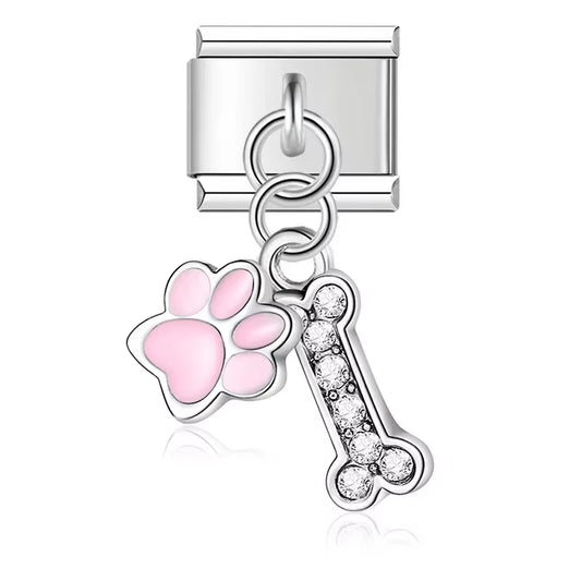 Original Daisy Romantic Heart Crown Love Dog'S Paw Italian Charm Fit 9Mm Bracelet Stainless Steel Jewelry Making DJ339