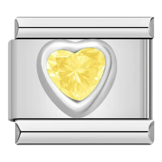 2024 New Women Romantic Heart Shiny CZ Italian Charm Links Fit 9Mm Bracelet Stainless Steel DIY Making Jewelry DJ033